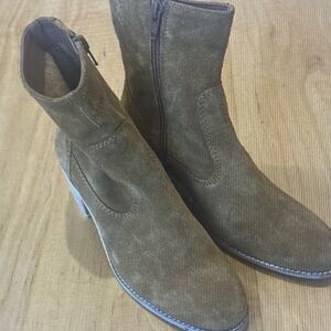 Crevo Tan Suede Ankle Booties